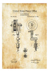 First Tattoo Machine Patent 1891 - Tattoo Gun Patent, Tattooing, Tattoo Parlor Art, Tattoo Prints, Vintage Tattoo