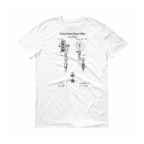First Tattoo Machine Patent T-Shirt - Patent t-shirt, Old Patent T-shirt, Tattoo Shirt, Tattoo Art, Tattoo Gun Shirt, Tattooing