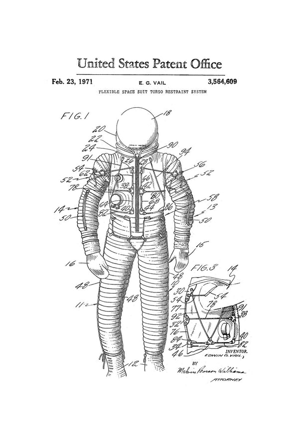 Flexible Space Suit Patent - Astronaut, Space Art, Space Poster, Space Program, Space Program, Aircraft Decor, Aviation Art, Pilot Gift