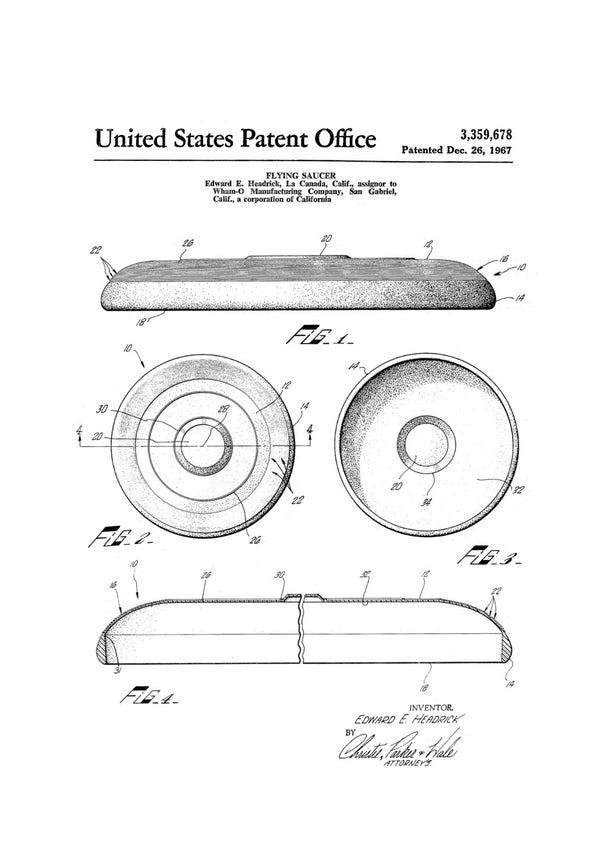 Flying Disc Patent - Patent Print, Wall Decor, Frisbee Patent, Frisbee Art, Frisbee Players, Frisbee Print, Flying Disc