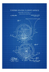 French Horn Patent - Patent Print, Wall Decor, Music Poster, Music Art, Brass Instrument, Wind Instrument, Brass Instrument Patent mws_apo_generated mypatentprints Blueprint #MWS Options 1570481879 
