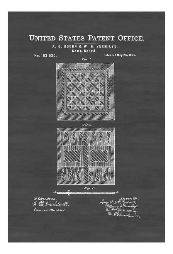Game Board Patent - Patent Print, Game Room Decor, Game Night, Board Game Patent, Game Room Art, Vintage Games, Game Patent, Chess Board Art Prints mypatentprints 