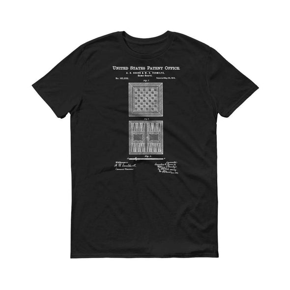 Game Board Patent T Shirt 1875- Patent Shirt, Game Patent, Gamer Gift, Gamer Shirt, Backgammon T-Shirt, Chess T-Shirt, Game T-Shirt Shirts mypatentprints 3XL Black 