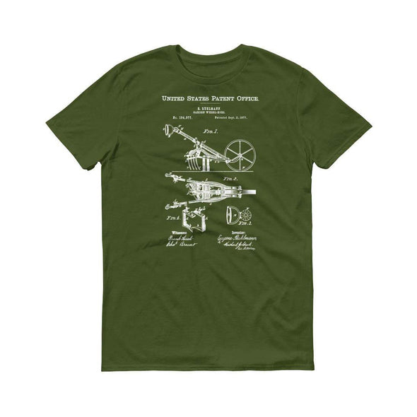 Garden Wheel-Hoes Patent T-Shirt - Patent Shirt, Vintage Equipment, Antique Gardening Tools, Patent Shirt, Gardening T-Shirt, Hoes Patent Shirts mypatentprints 3XL Black 