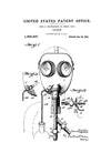 Gas Mask Patent - Patent Print, Wall Decor, Military Decor, Mask Decor, Steampunk Decor