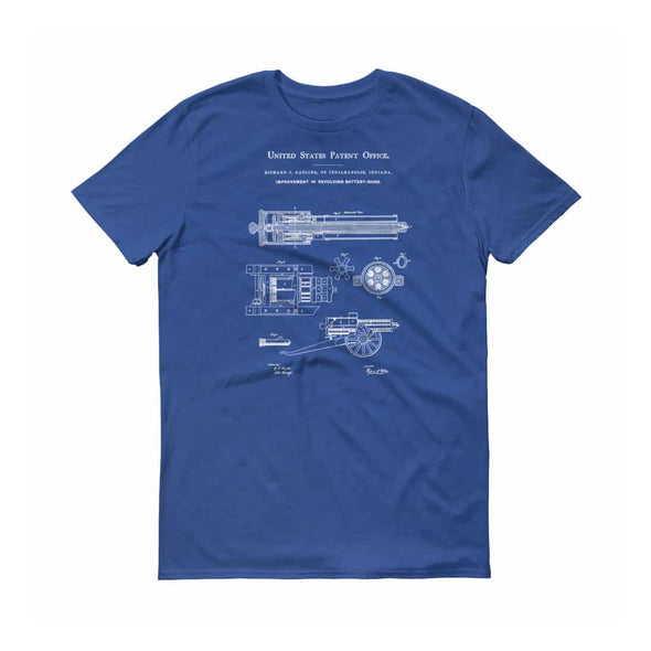 Gatling Gun Patent T-Shirt 1862  - Patent Shirt, Old Patent T-shirt, Firearm t-shirt, Gatling T-shirt, Gatling Patent