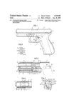 Glock Pistol Patent 1985 - Patent Print, Wall Decor, Gun Art, Firearm Art, Glock Patent, Glock Firearm Patent, Firearm Patent, Gun Patent Art Prints mypatentprints 