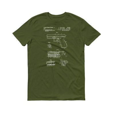 Glock Pistol Patent T-Shirt - Patent Shirt, Old Patent T-shirt, Gun t-shirt, Firearm t-shirt, Pistol t-shirt, Weapon T-Shirt, Glock T-Shirt Shirts mypatentprints 3XL Black 