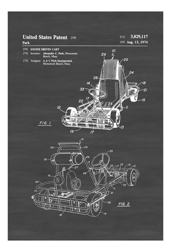 Go Kart Patent - Patent Print, Wall Décor, Go Kart Art, Game Room Decor, Kart Racing, Racing Patent, Karting, Garage Decor, Man Cave Poster Art Prints mypatentprints 