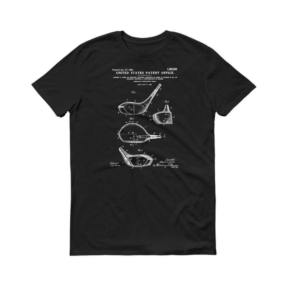 Golf Club Patent T-Shirt - Golfing T-Shirt, Golfing Patent, Golfing Fan Gift, Golfer Gift, Golf Players, Vintage Golf Shirts mypatentprints 3XL Black 