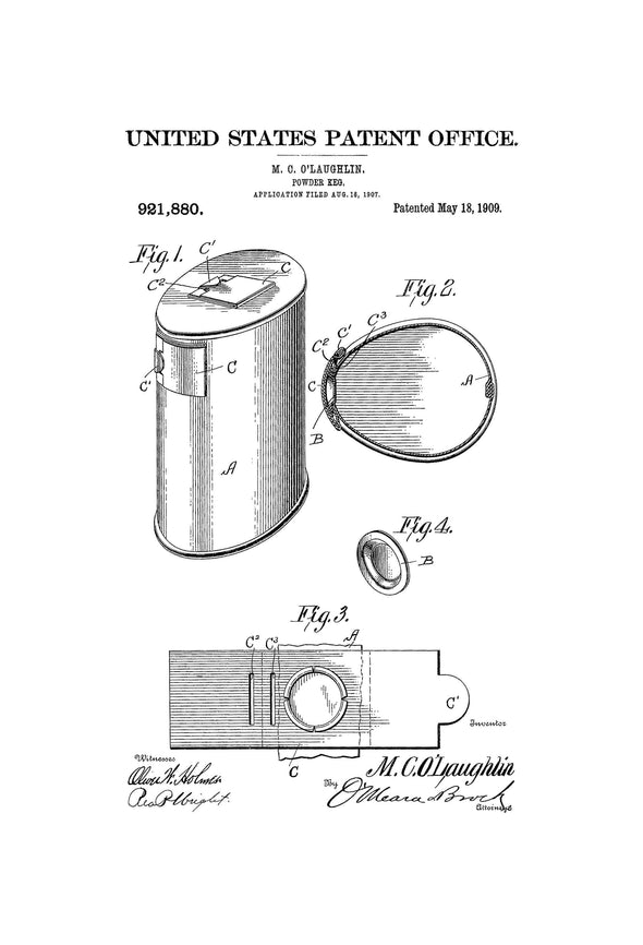 Gun Powder Keg Patent 1909 - Patent Print, Gun Art, Firearm Art, Western Art, Firearm Patent, Law Enforcement Gift, Bullet Patent Art Prints mypatentprints 