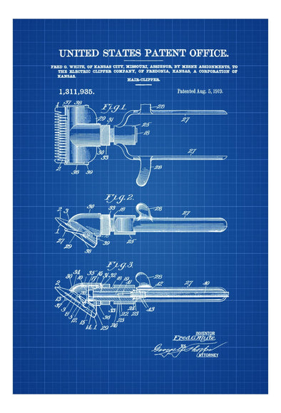 Hair Clipper Patent - Patent Print, Wall Decor, Salon Decor, Barber decor, Beauty Art mws_apo_generated mypatentprints Chalkboard #MWS Options 3072173451 