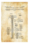 Hammer Patent 1924 - Patent Print, Vintage Tools, Garage Decor, Workshop Decor, Claw Hammer, Tool Poster, Tool Art