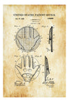 Hand Ball Bat Patent 1924 - Patent Print, Hand Ball Art, Hand Ball Gift, Hand Ball Bat, Sports Art, Hand Ball Patent, Vintage Sports Art Prints mypatentprints 