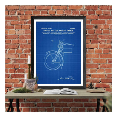 Harley Davidson Shock Absorber Patent Print 1925 - Wall Decor, Motorcycle Decor, Harley Davidson Art, Harley Motorcycle Patent mws_apo_generated mypatentprints Parchment #MWS Options 2839521750 