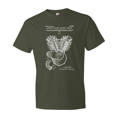 Harley Motorcycle Engine Patent T Shirt - Patent Shirt, Harley Patent, Biker Gift, Motorcycle Shirt, Harley Davidson Shirt, Harley Engine mypatentprints 3XL Black 