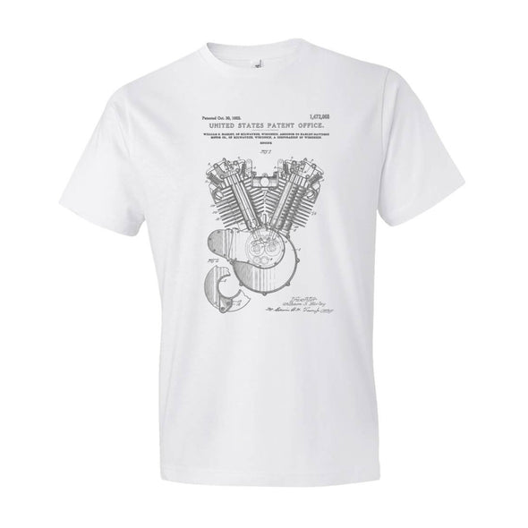 Harley Motorcycle Engine Patent T Shirt - Patent Shirt, Harley Patent, Biker Gift, Motorcycle Shirt, Harley Davidson Shirt, Harley Engine mypatentprints 