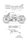 Harley Motorcycle Patent - Patent Print, Wall Decor, Motorcycle Decor, Harley Davidson Art