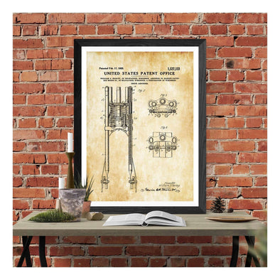 Harley Shock Absorber Patent 1925 - Wall Decor, Motorcycle Decor, Harley Davidson Art, Harley Motorcycle Patent Print mws_apo_generated mypatentprints Parchment #MWS Options 2902436311 