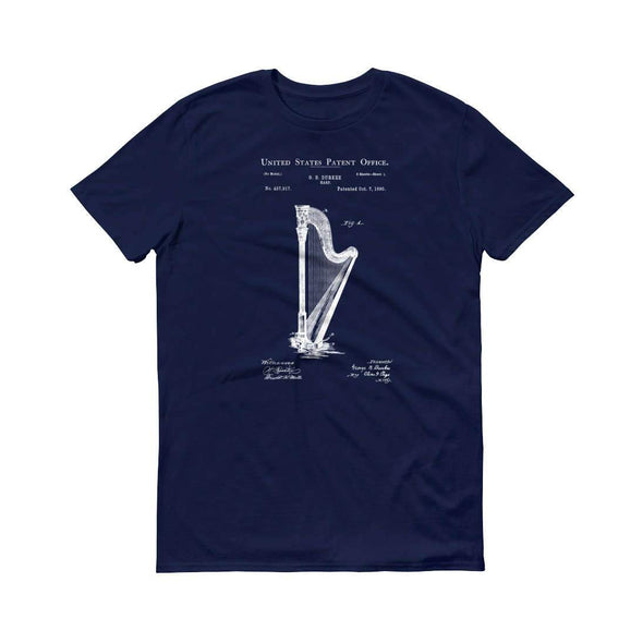 Harp Patent T-Shirt - Patent Shirt, Musician Shirt, Music Art, Harp T Shirt, Musician Gift, Vintage Music T-Shirt, Music T-Shirt