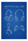 Headphone Patent - Patent Print, Wall Decor, Headphone Poster, Home Theater Decor, Music Buff