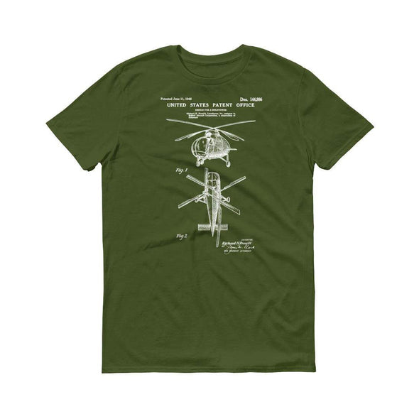 Helicopter Design Patent T-Shirt - Helicopter T-shirt, Chopper T-Shirt, Aviation T-Shirt, Patent t-shirt, Old Patent T-shirt, Pilot Gift Shirts mypatentprints 3XL Black 