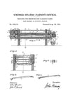 Hemp Grinding Machine 1891 - Patent Print, Wall Decor, Vintage Hemp Patent, Hemp growing, Vintage Tool, Yard Tool, Cleaning Hemp Machine Art Prints mypatentprints 