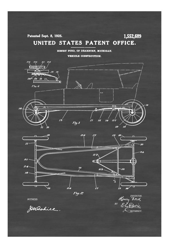 Henry Ford Automobile Patent 1925 - Patent Print, Wall Decor, Ford Blueprint, Ford Patent, Automobile Decor, Car Art, Automobile Blueprint mws_apo_generated mypatentprints Parchment #MWS Options 2385767287 