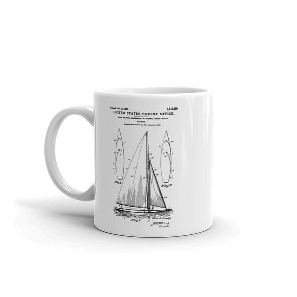 Herreshoff Sail Boat Patent Mug - Patent Mug, Old Patent, Naval Art, Sailor Gift, Vintage Nautical, Sailing Mug, Boating Mug