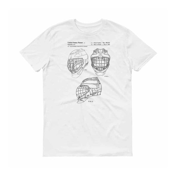 Hockey Goaltender Mask Patent T-Shirt - Old patent t-shirt, Hockey t-shirt, Hockey Patent, Hockey Gift, Goalie Mask Shirt, Hockey Mask Shirt Shirts mypatentprints 