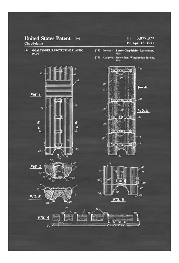 Hockey Goaltender Pads Patent Print - Hockey Decor, Hockey Art, Hockey Patent, Hockey Gift, Hockey Protective Pads, Hockey Goalie Pads Art Prints mypatentprints 