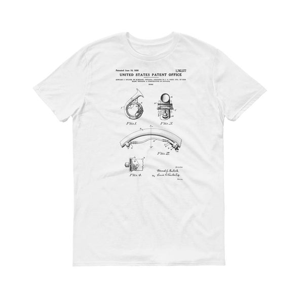 Horn Patent T-Shirt - Musician Shirt, Horn T-Shirt, Musician Gift, Band Director Gift, Wind Instrument Shirt, Brass Instrument Patent Shirts mypatentprints 