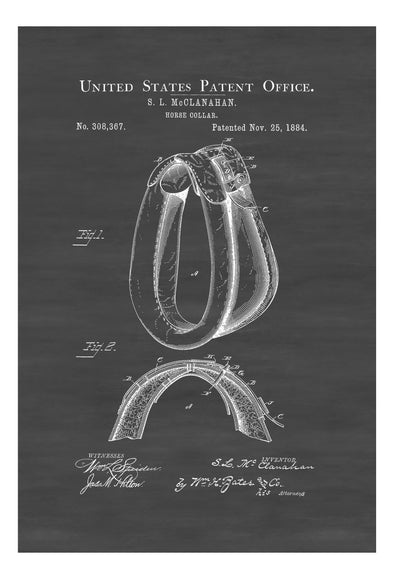 Horse Collar Patent Print - Wall Décor, Horse Art, Horse Décor, Equestrian Patent, Barn Art, Equestrian Decor, Farm Art, Horse Riding mws_apo_generated mypatentprints Parchment #MWS Options 3632833838 