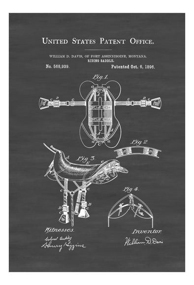 Horse Riding Saddle Patent - Patent Print, Wall Decor, Horse Art, Horse Decor, Equestrian Patent, Equestrian Decor mws_apo_generated mypatentprints Parchment #MWS Options 3754140981 