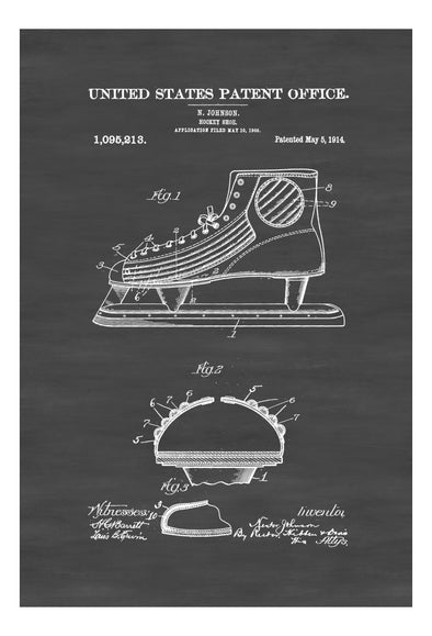 Ice Hockey Shoe Patent - Patent Print, Wall Decor, Hockey Art, Hockey Patent, Hockey Gift, Hockey Shoe, Hockey Blades, Ice Blades
