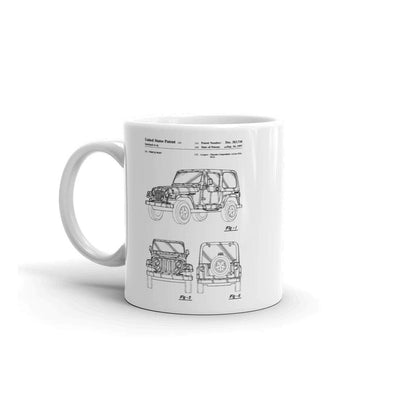 Jeep Wrangler Patent Mug - Patent Mug, Old Patent Mug, Classic Car Mug, Antique Car Mug, Car Gift, Jeep Mug, Jeep Patent Mug mypatentprints 11 oz. 
