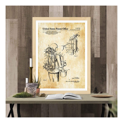 Jet Pack Patent Print 1964 - Vintage Rocket Belt, Jet Pack Blueprint, Rocket Pack Art, Pilot Gift, Aircraft Decor, Aviation Poster Art Prints mypatentprints 10X15 Parchment 