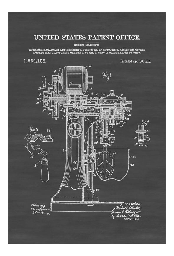 Kitchen Mixer Patent - Kitchen Décor, Restaurant Decor, Bar Décor, Patent Print, Wall Decor, Mixer Patent, Mixer Machine, Vintage Kitchen mws_apo_generated mypatentprints Blueprint #MWS Options 3754076662 