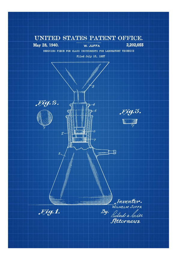 Laboratory Equipment Patent Print 1940 - Wall Decor, Vintage Science, Science Decor, Chemistry Art, Science Art, Vintage Lab Glassware Art Prints mypatentprints 