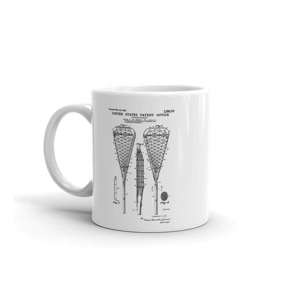 Lacrosse Racquet Patent Mug - Lacrosse Mug, Lacrosse Patent, Lacrosse Fan Gift, Lacrosse Coffee Mug, Lacrosse Gift, Lacrosse Stick