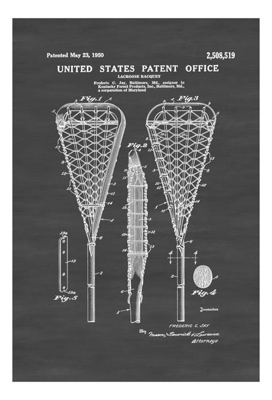 Lacrosse Racquet Patent - Patent Print, Wall Decor, Lacrosse Art, Lacrosse Gift, Lacrosse Mom, Lacrosse Stick, Sports Art mws_apo_generated mypatentprints Parchment #MWS Options 626633226 