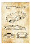 Lamborghini Patent - Patent Print, Wall Decor, Automobile Decor, Automobile Art, Lamborghini Aventador Patent, Lamborghini Blueprint