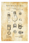 Lamp Base Patent Print - Decor, Kitchen Decor, Restaurant Decor, Patent Print, Wall Decor, Office Decor, Electrician Gift, Light Bulb