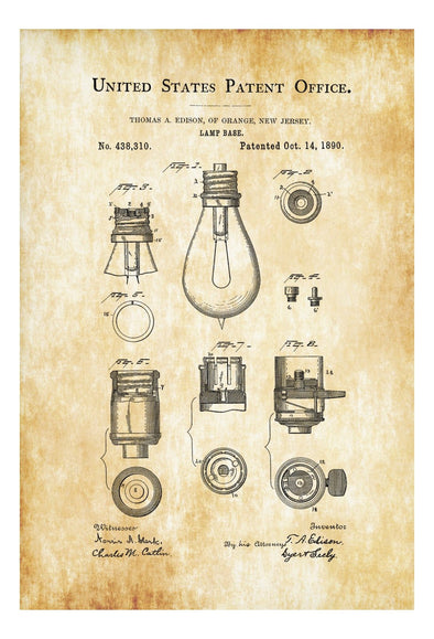 Lamp Base Patent Print - Decor, Kitchen Decor, Restaurant Decor, Patent Print, Wall Decor, Office Decor, Electrician Gift, Light Bulb mws_apo_generated mypatentprints Chalkboard #MWS Options 3048252936 