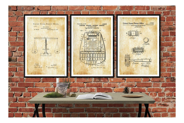 Law Related Patent Collection of 3 Patent Prints - Legal Decor, Law Firm Wall Decor, Lawyer Gift, Law Student Gift, Vintage Law Patent Art Prints mypatentprints 10X15 Parchment 