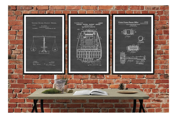 Law Related Patent Collection of 3 Patent Prints - Legal Decor, Law Firm Wall Decor, Lawyer Gift, Law Student Gift, Vintage Law Patent Art Prints mypatentprints 