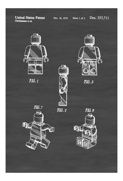 Lego Toy Figure Patent - Patent Print, Wall Decor, Lego Figure, Lego Poster, Lego Man. Lego Figure mws_apo_generated mypatentprints Blueprint #MWS Options 3598494193 