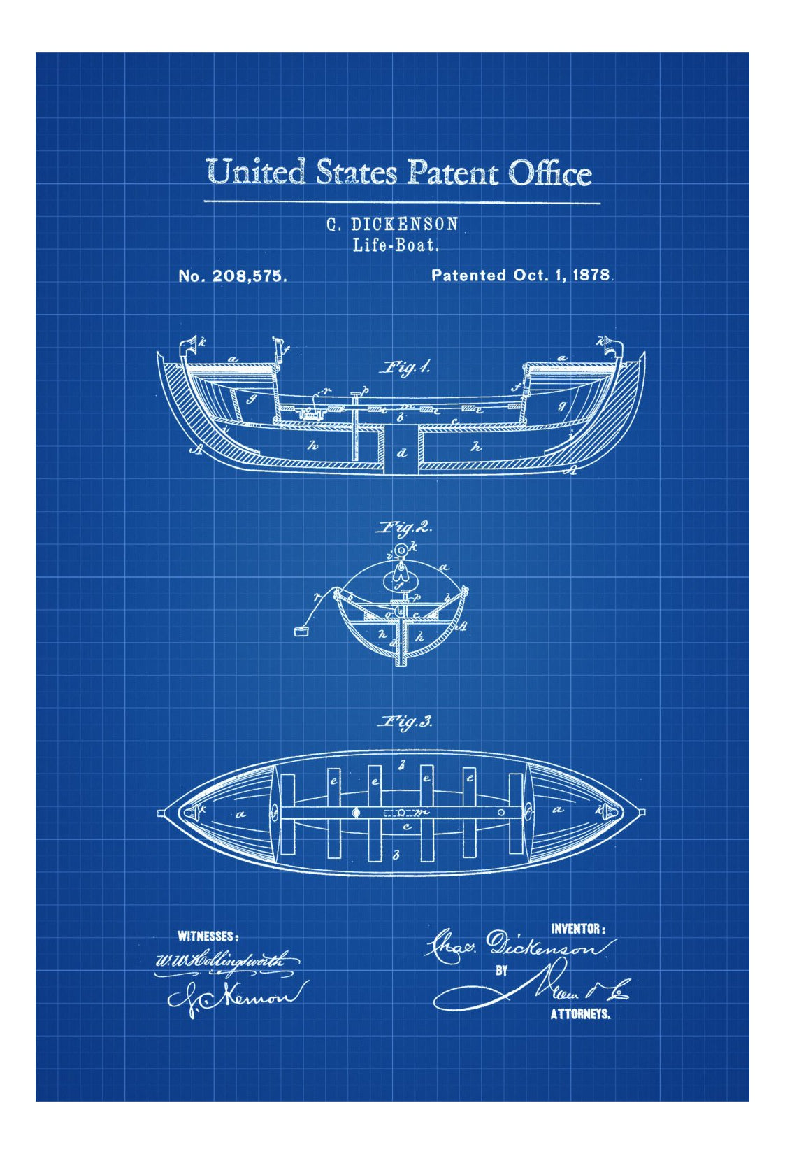 Life Boat Patent Print - Vintage Boat, Boat Blueprint, Naval Art
