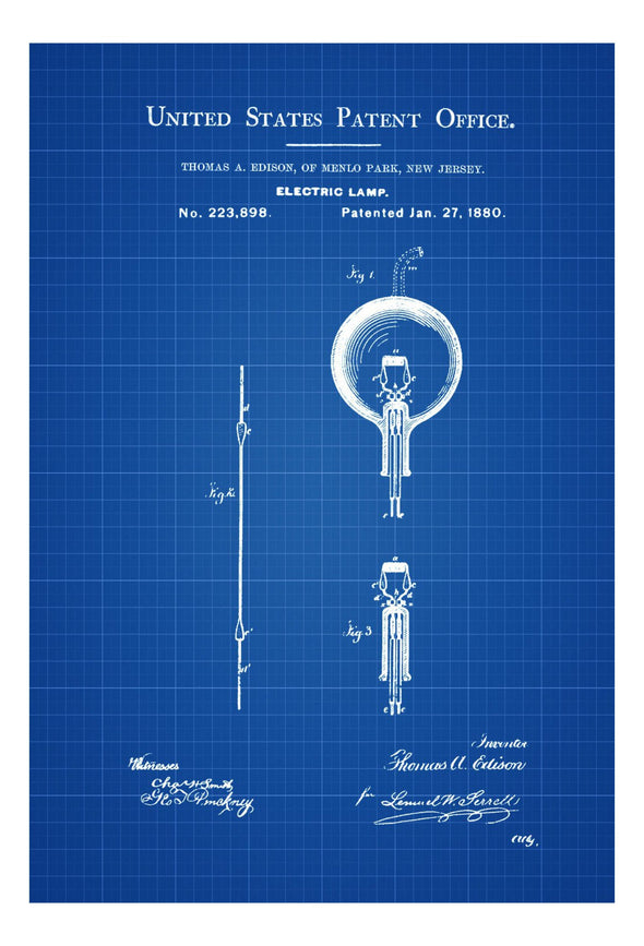 Light Bulb Patent Print - Decor, Kitchen Decor, Restaurant Decor, Patent Print, Wall Decor, Office Decor, Electrician Gift mws_apo_generated mypatentprints White #MWS Options 313500707 