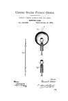 Light Bulb Patent Print - Decor, Kitchen Decor, Restaurant Decor, Patent Print, Wall Decor, Office Decor, Electrician Gift